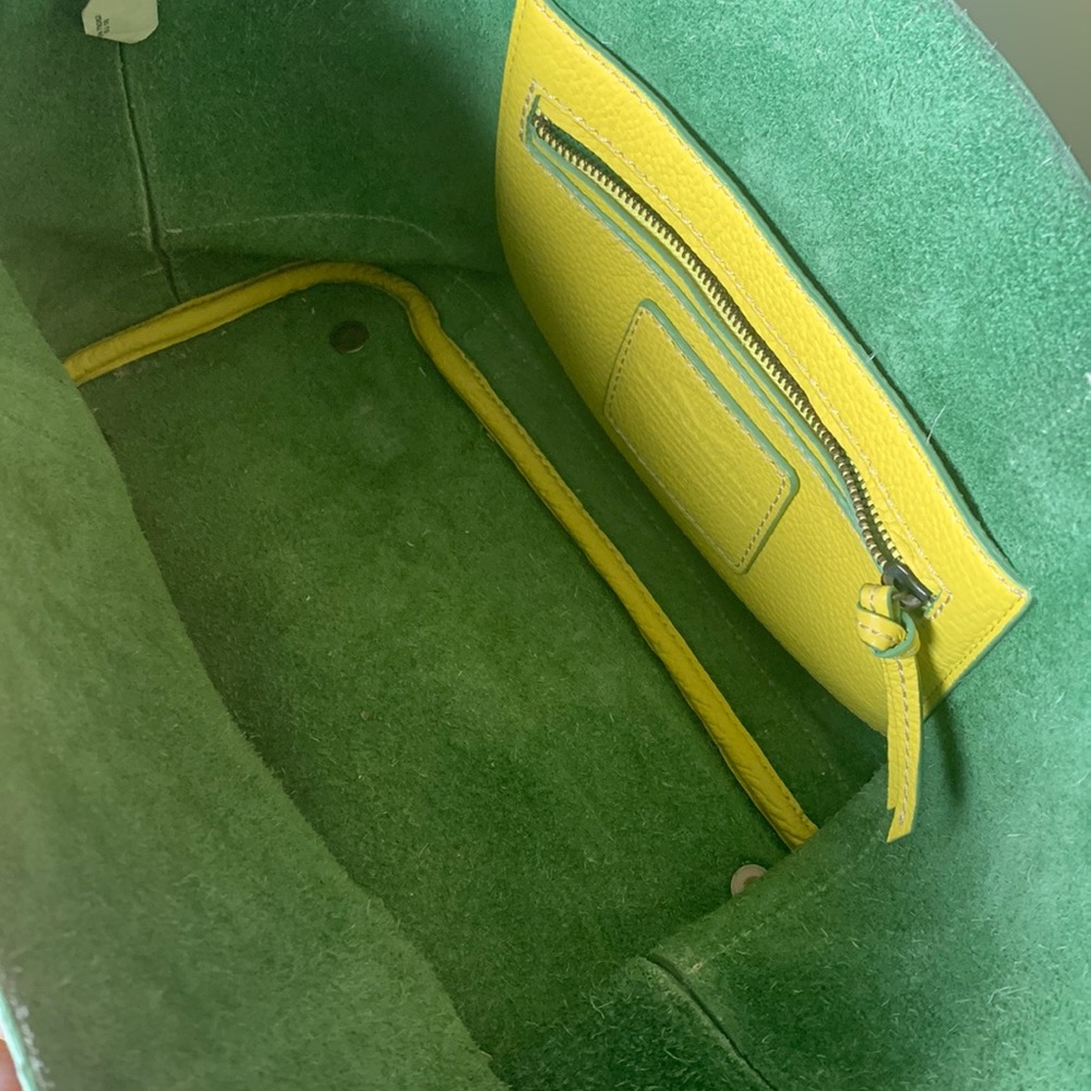 Borge Garveri J Crew yellow pebbled leather tote handbag - Picture 10 of 13